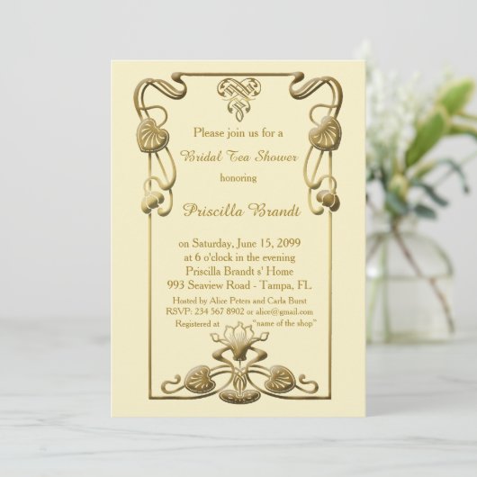 Vrijgezellenfeest, geweldige Gatsby-stijl, ivoor e Kaart (Staand voorkant)