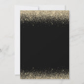 Vrijgezellenfeest Glitter Black Gold Girly Kaart (Achterkant)