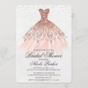 Vrijgezellenfeest Glitter Dress Diamond Invitation Kaart