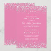 Vrijgezellenfeest Glitter Silver Pink Glam Kaart (Voorkant / Achterkant)