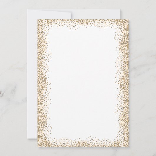 vrijgezellenfeest - Gold Confetti en White Kaart (Achterkant)