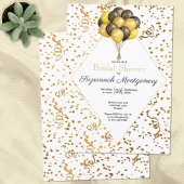 Vrijgezellenfeest Gold Confetti Streamers Sjabloon Kaart