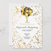 Vrijgezellenfeest Gold Confetti Streamers Sjabloon Kaart (Voorkant)