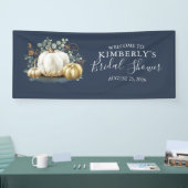 Vrijgezellenfeest Gold en White Pumpkins Herfst Ba Spandoek (Beurs)