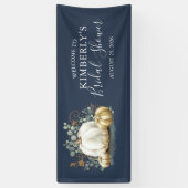 Vrijgezellenfeest Gold en White Pumpkins Herfst Ba Spandoek (Verticaal)