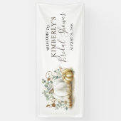 Vrijgezellenfeest Gold en White Pumpkins Herfst Spandoek (Verticaal)