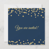 vrijgezellenfeest Gold Faux Glitter Confetti Navy  Kaart (Achterkant)