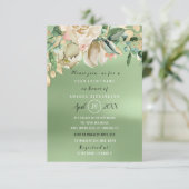 Vrijgezellenfeest Gold Flower Brunch Mint Green Kaart (Staand voorkant)