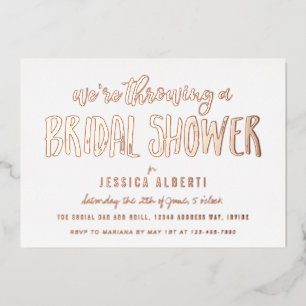 Vrijgezellenfeest Gold geborsteld Folie Uitnodiging