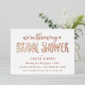 Vrijgezellenfeest Gold geborsteld Folie Uitnodiging (Staand Voorkant)