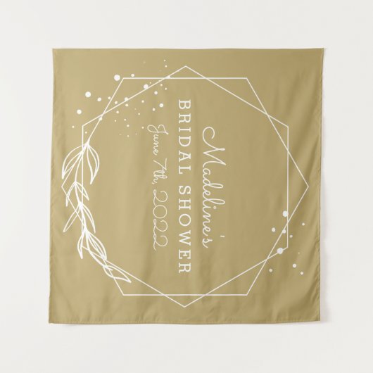 VRIJGEZELLENFEEST Gold Geometric Tapestry Wandkleed (Voorkant (horizontaal))