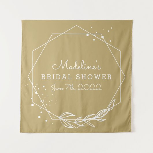 VRIJGEZELLENFEEST Gold Geometric Tapestry Wandkleed (Voorkant)