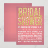 vrijgezellenfeest Gold Glitter Coral Party Invitat Kaart (Voorkant / Achterkant)