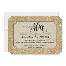 Vrijgezellenfeest Gold Glitter Future Mrs Ticket
