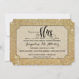 Vrijgezellenfeest Gold Glitter Future Mrs Ticket Kaart