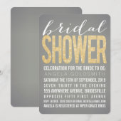 vrijgezellenfeest Gold Glitter Grey Party Invitati Kaart (Voorkant / Achterkant)