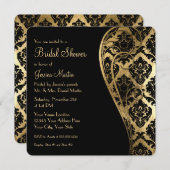 Vrijgezellenfeest Gold Leaf Kijk Damask Scroll uit Kaart (Voorkant / Achterkant)