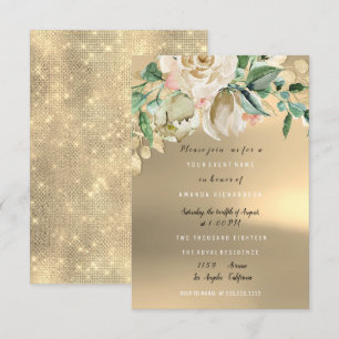 Vrijgezellenfeest Gold Mint Paint Flower Waterverf Kaart