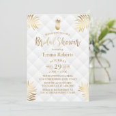 Vrijgezellenfeest Gold Pineapple Elegant Tropical Kaart (Staand voorkant)