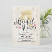 Vrijgezellenfeest Golden Pineapple Couple Rustic W Kaart (Staand voorkant)