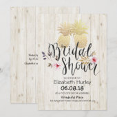 Vrijgezellenfeest Golden Pineapple Couple Rustic W Kaart (Voorkant / Achterkant)