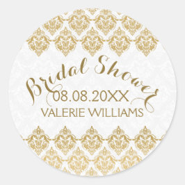 Vrijgezellenfeest Golden & White Floral  Lace Ronde Sticker