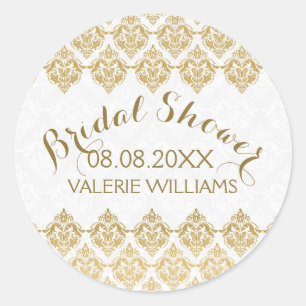 Vrijgezellenfeest Golden & White Floral  Lace Ronde Sticker