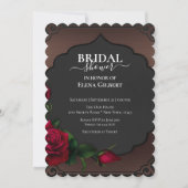 Vrijgezellenfeest Gothic Red Roses Invitation Kaart (Voorkant)