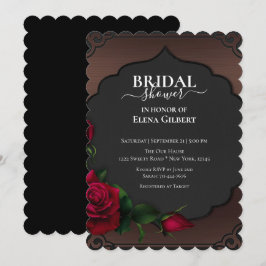 Vrijgezellenfeest Gothic Red Roses Invitation Kaart