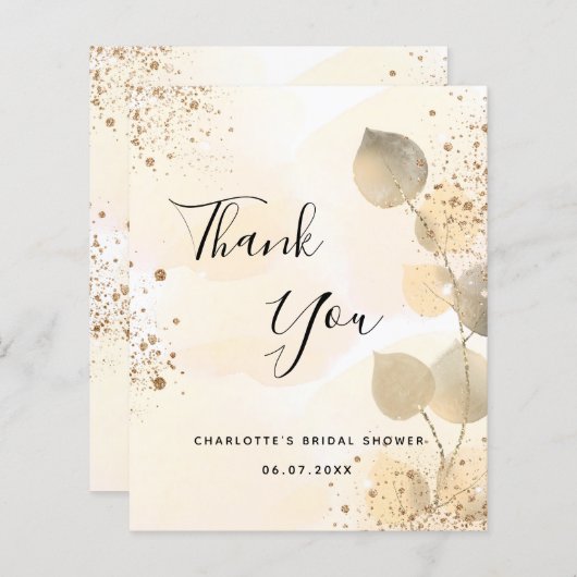 Vrijgezellenfeest gouden eucalyptus (Voorkant / Achterkant)