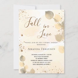 Vrijgezellenfeest gouden eucalyptus glitter herfst kaart