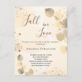 Vrijgezellenfeest gouden eucalyptus glitter herfst uitnodiging briefkaart (Voorkant)