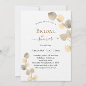 Vrijgezellenfeest gouden eucalyptus sprigs luxe kaart (Voorkant)