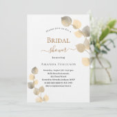 Vrijgezellenfeest gouden eucalyptus sprigs luxe kaart (Staand voorkant)