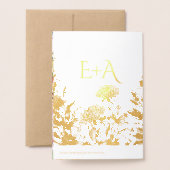 Vrijgezellenfeest Goudfolie en Bloemen Folie Kaarten (Met envelop)