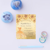 Vrijgezellenfeest goudjurk florerende begrotingsui flyer (Enkel)