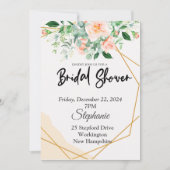 Vrijgezellenfeest, goudlijst, pingbloemen kaart (Voorkant)