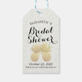 Vrijgezellenfeest  goudolie Ananas Paar Cadeaulabel (Achterkant)