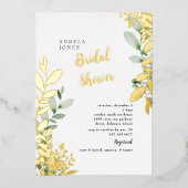 Vrijgezellenfeest goudolie Waterverf olievlek Folie Uitnodiging (Voorkant)