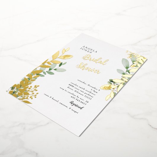 Vrijgezellenfeest goudolie Waterverf olievlek Folie Uitnodiging (Gedraaid)