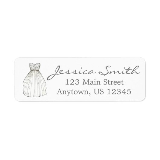 Vrijgezellenfeest Gown Bride Wedding Dress Labels (Voorkant)