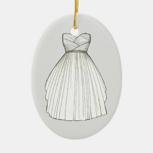 Vrijgezellenfeest Gown Bride Wedding Princess Dres Keramisch Ornament