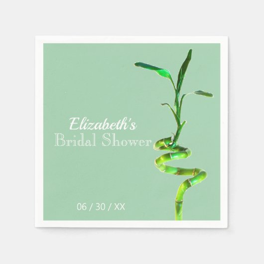 Vrijgezellenfeest Green Lucky Bamboo Pastel Custom Servet (Voorkant)