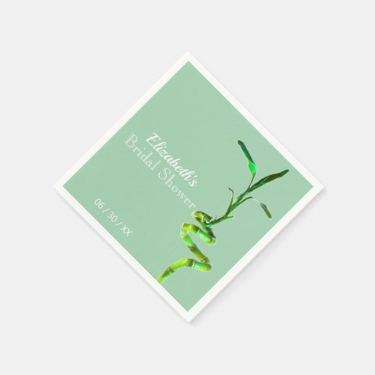 Vrijgezellenfeest Green Lucky Bamboo Pastel Custom Servet (Hoek)