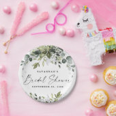 Vrijgezellenfeest Greenery Elegant Eucalyptus Boho Papieren Bordje (Feest)