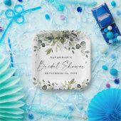 Vrijgezellenfeest Greenery Elegant Waterverf Bohem Papieren Bordje (Feest)