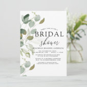 Vrijgezellenfeest Greenery Eucalyptus Invitation Kaart (Staand voorkant)