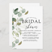 Vrijgezellenfeest Greenery Eucalyptus Invitation Kaart (Voorkant / Achterkant)