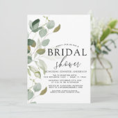 Vrijgezellenfeest Greenery Eucalyptus Invitation Kaart (Staand voorkant)