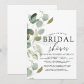 Vrijgezellenfeest Greenery Eucalyptus Invitation Kaart (Voorkant / Achterkant)